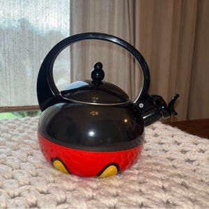 Vintage Disney Mickey Mouse Black and Red Teapot. Authentic.